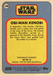 Star Wars Throwback Thursday 2023 Card #130 Obi-Wan Kenobi 1957-58 Topps Basketball