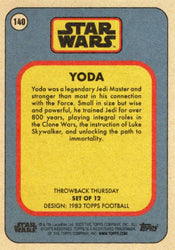 Star Wars Throwback Thursday 2023 Card #140 Yoda 1983 Topps Football
