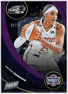 2025 Panini WNBA Player of the Day Purple Parallel Card 35 Aaliyah Edwards 06/25
