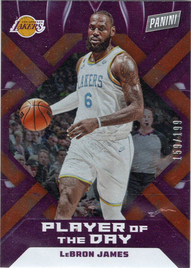 Panini Player of the Day 2022-23 Orange Foil Parallel Card 37 LeBron James 159/199