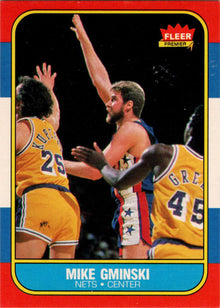 1986-87 Fleer Basketball #38 Mike Gminski Base Rookie Card