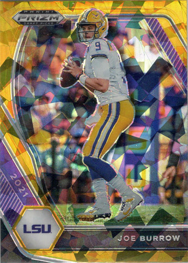 Panini Prizm Draft Picks 2021 Gold Cracked Ice Parallel Card 3 Joe Burrow