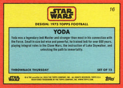 Star Wars Throwback Thursday 2024 Card #16 Yoda 1973 Topps Football