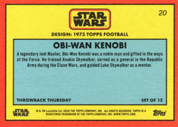 Star Wars Throwback Thursday 2024 Card #20 Obi-Wan Kenobi 1973 Topps Football