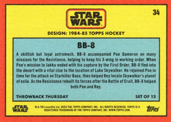 Star Wars Throwback Thursday 2024 Card #34 BB-8 1984-85 Topps Hockey