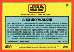 Star Wars Throwback Thursday 2024 Card #44 Luke Skywalker 1975 Topps Baseball