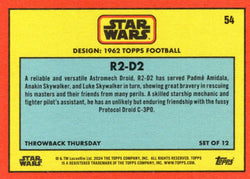 Star Wars Throwback Thursday 2024 Card #54 R2-D2 1962 Topps Football