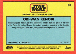 Star Wars Throwback Thursday 2024 Card #63 Obi-Wan Kenobi 1957 Topps Baseball