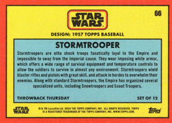 Star Wars Throwback Thursday 2024 Card #66 Stormtrooper 1957 Topps Baseball