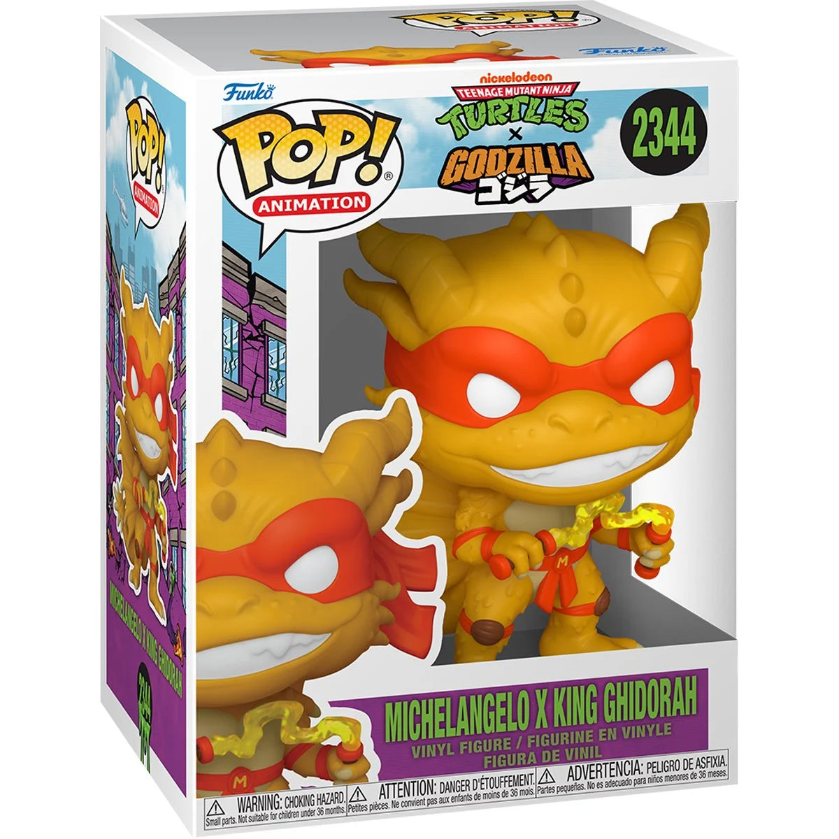 Funko Pop Animation 2344 TMNT x Godzilla Michelangelo x King Ghidorah