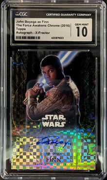 Star Wars Force Awakens Chrome Autograph Card John Boyega Finn X-Fractor #21/25 CGC 10 Gem Mint
