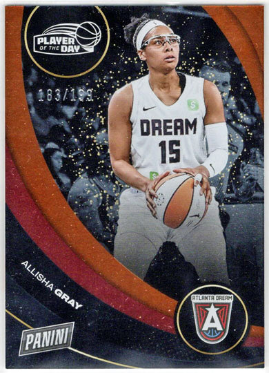 2025 Panini WNBA Player of the Day Orange Parallel Card 42 Allisha Gray 183/199