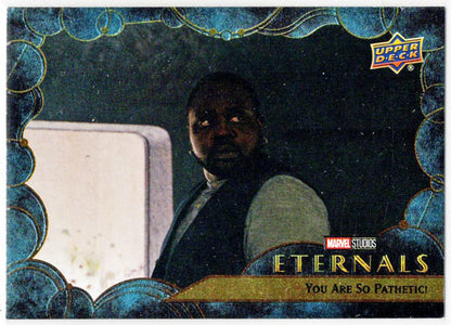 2023 Upper Deck Marvel Eternals Blue Parallel Card 42 "You Are So Pathetic" /299