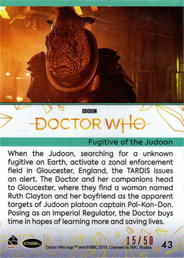 2022 Doctor Who Series 11 & 12 Orange Parallel Card 43 "Fugitive Of The..." /50
