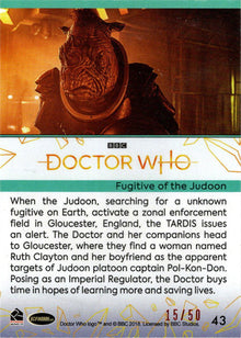2022 Doctor Who Series 11 & 12 Orange Parallel Card 43 "Fugitive Of The..." /50