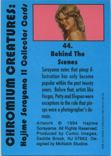 Sorayama 2 Chromium Creatures Base Card 44 "Behind The Scenes"