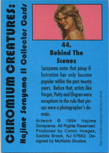 Sorayama 2 Chromium Creatures Base Card 44 "Behind The Scenes"