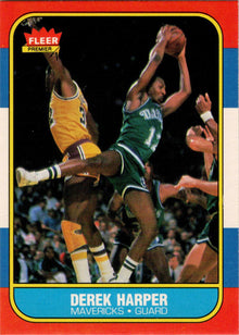 1986-87 Fleer Basketball #44 Derek Harper Base Rookie Card