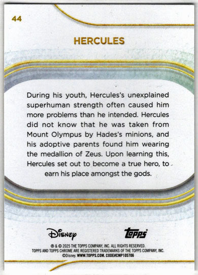 2025 Topps Chrome Disney Base Card 44 Hercules