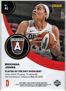 2025 Panini WNBA Player of the Day Orange Parallel Card 44 Brionna Jones 110/199
