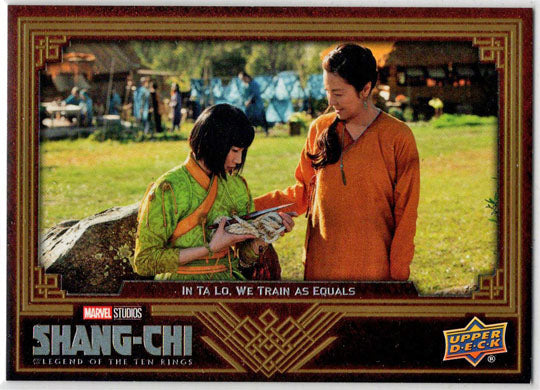 2023 Upper Deck Marvel Shang-Chi Gold Parallel Card 45 "In Ta Lo, We Train” /299