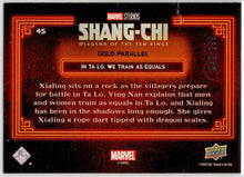 2023 Upper Deck Marvel Shang-Chi Gold Parallel Card 45 "In Ta Lo, We Train” /299