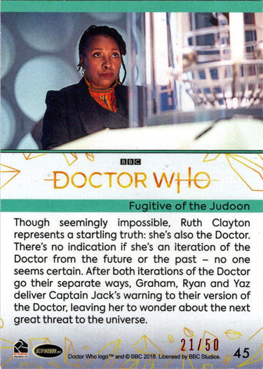 2022 Doctor Who Series 11 & 12 Orange Parallel Card 45 "Fugitive Of The..." /50