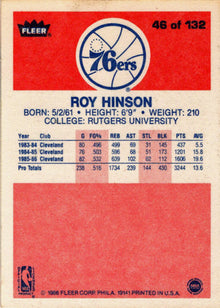1986-87 Fleer Basketball #46 Roy Hinson Base Rookie Card