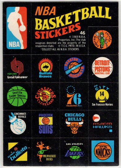 1971-72 Topps Trios Stickers Card 46 NBA Basketball Stickers