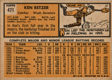 Topps Baseball 1963 Base Card 471 Ken Retzer
