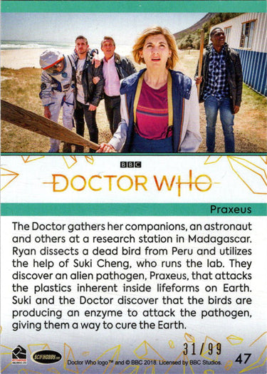 2022 Doctor Who Series 11 & 12 Gold Parallel Card 47 "Praxeus" /99