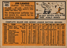Topps Baseball 1963 Base Card 485 Jim Landis