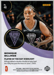 2025 Panini WNBA Player of the Day Orange Parallel Card 48 Monique Billings /199