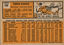 Topps Baseball 1963 Base Card 498 Eddie Kasko