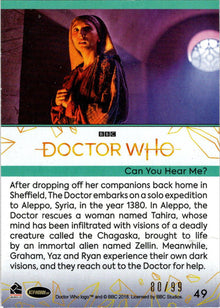 2022 Doctor Who Series 11 & 12 Gold Parallel Card 49 "Can You Hear Me?" /99