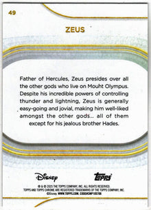 2025 Topps Chrome Disney Base Card 49 Zeus