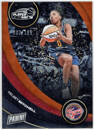 2025 Panini WNBA Player of the Day Orange Parallel Card 4 Kelsey Mitchell /199