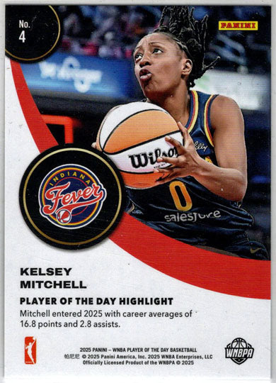 2025 Panini WNBA Player of the Day Orange Parallel Card 4 Kelsey Mitchell /199