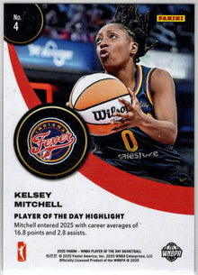 2025 Panini WNBA Player of the Day Orange Parallel Card 4 Kelsey Mitchell /199