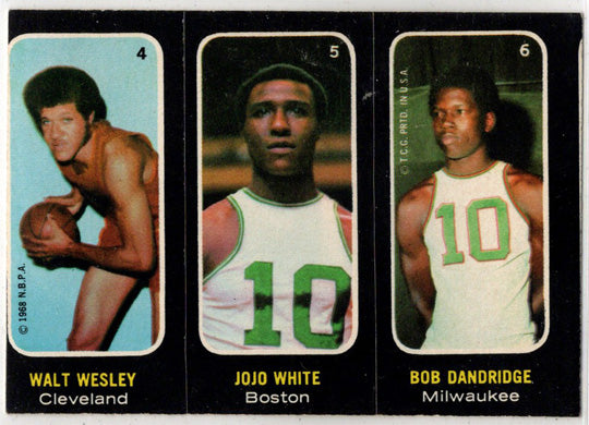 1971-72 Topps Trios Stickers Card 4 Wesley 5 White 6 Dandridge