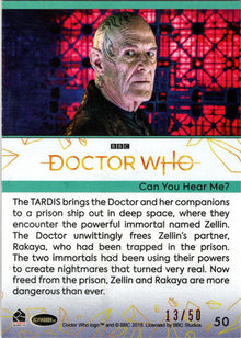 2022 Doctor Who Series 11 & 12 Red Parallel Card 50 "Can You Hear Me?" /50