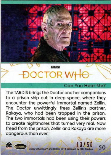 2022 Doctor Who Series 11 & 12 Red Parallel Card 50 "Can You Hear Me?" /50