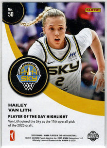 2025 Panini WNBA Player of the Day Rated Rookie Base Card 50 Hailey Van Lith