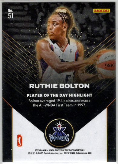 2025 Panini WNBA Player of the Day Blue Parallel Card 51 Ruthie Bolton 49/50