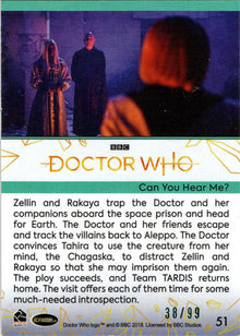 2022 Doctor Who Series 11 & 12 Teal Parallel Card 51 "Can You Hear Me?" /99