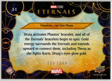 2023 Upper Deck Marvel Eternals Blue Parallel Card 51 "Forming The UniMind" /299