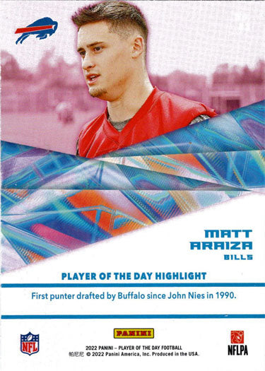 Panini Player Of The Day Football 2022 Red Foil Parallel Card 53 Matt Arazia 38/99