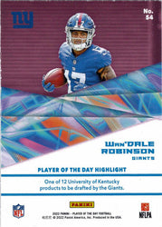 Panini Player Of The Day Football 2022 Foil Parallel Card 54 Wan'Dale Robinson