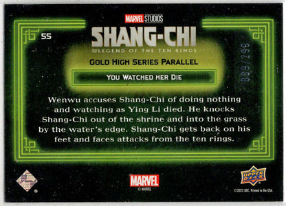 2023 Upper Deck Marvel Shang-Chi Gold High Card 55 "You Watched Her Die” /299