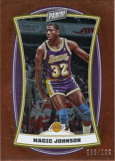 Panini Player of the Day 2022-23 Orange Foil Parallel Card 57 Magic Johnson 065/199